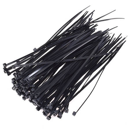 Q2 Products Cable Tie, 6 in L, Black, 18 lb Strength, 100 PK CBL 6-18-BLK